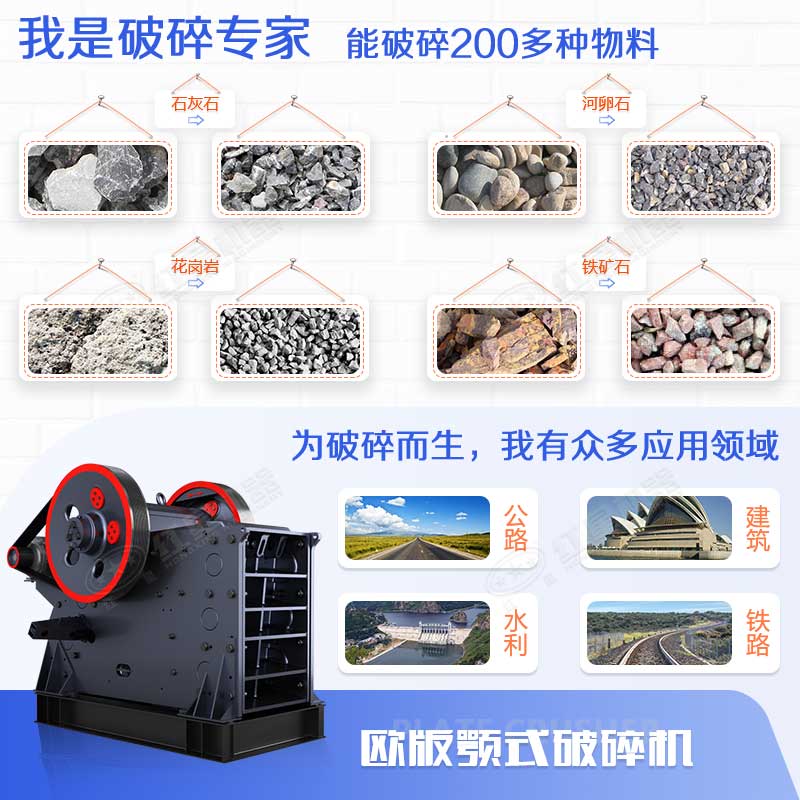 顎式破碎機(jī)能力強(qiáng)、應(yīng)用范圍廣