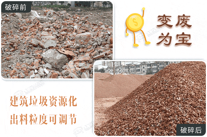 建筑垃圾破碎前后，還能運(yùn)用到建筑骨料中