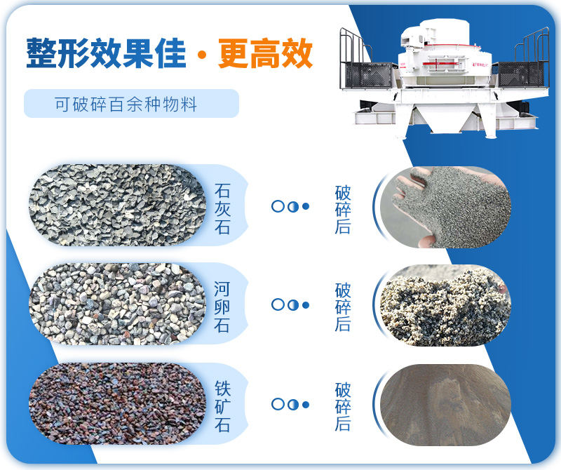 制砂機(jī)成品粒度多樣化，各種石料都不怕